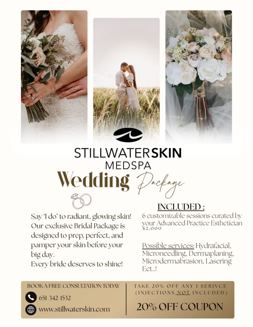 Wedding medspa bridal package promotional flyer